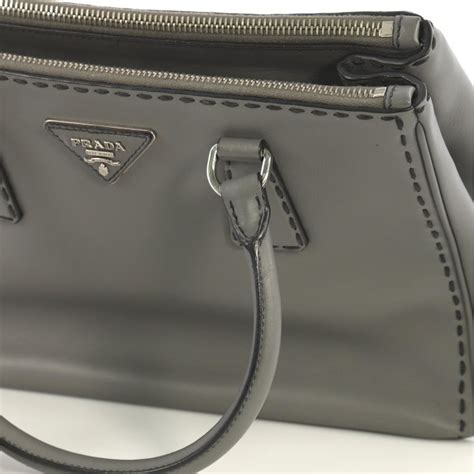 Prada Galleria Double Zip Tote Stitched City Calf Small 